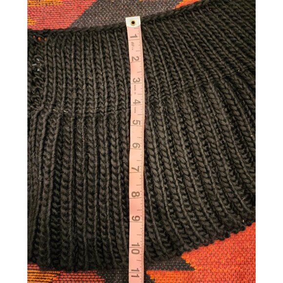 NEW VT LUXE Convertible Black Knit Scarf Collar Loop Or Vest Versatile Fashion - Picture 5 of 9